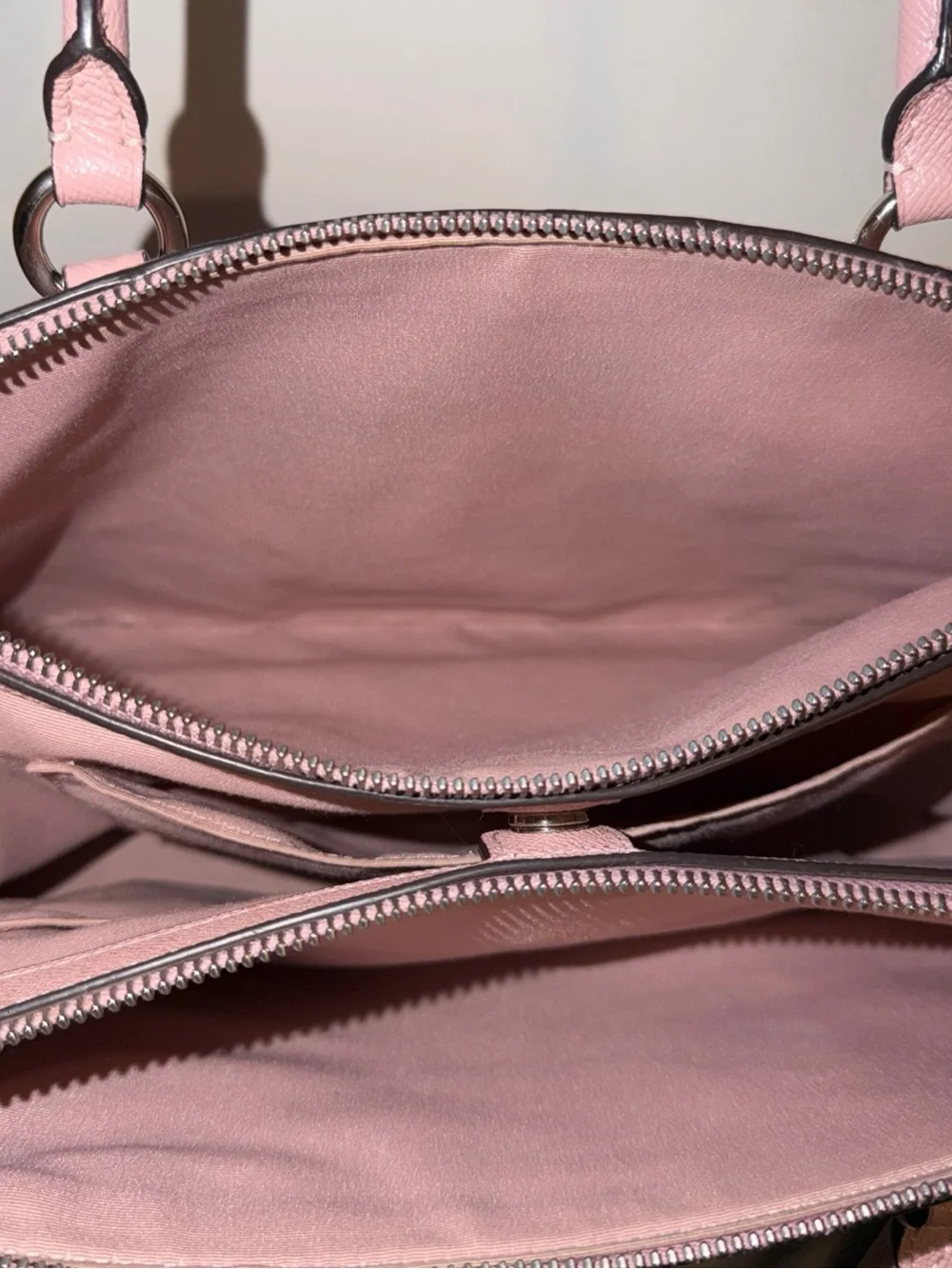 COACH Pink Leather Satchel with Silver Hardware